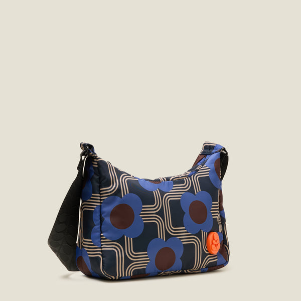 Orla Kiely Ratio Small Hobo Bag - Electric Flora Cobalt