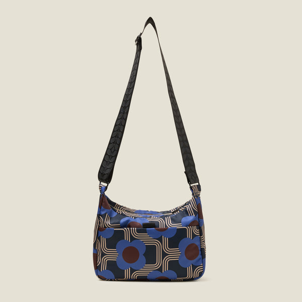 Orla Kiely Ratio Small Hobo Bag - Electric Flora Cobalt