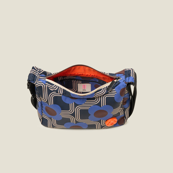 Orla Kiely Ratio Small Hobo Bag - Electric Flora Cobalt