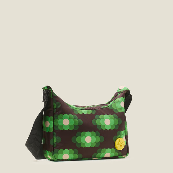 Orla Kiely Ratio Small Hobo Bag - Flower Haze Neon Green