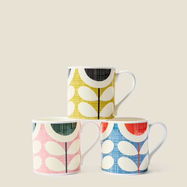 orla kiely Standard Mug Set of 3 - Scribble Sunflower