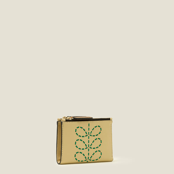 Orla Kiely Two Way Coin Purse - Whipstitch Stem Cream