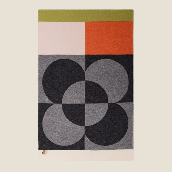 Orla Kiely Wool Blanket - Quartered Flower Storm Paprika