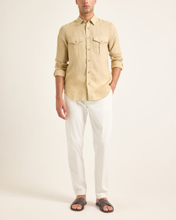 Orlebar Brown Beige Linen Shirt | Refined Everyday Summer Layer – ORLEBAR BROWN