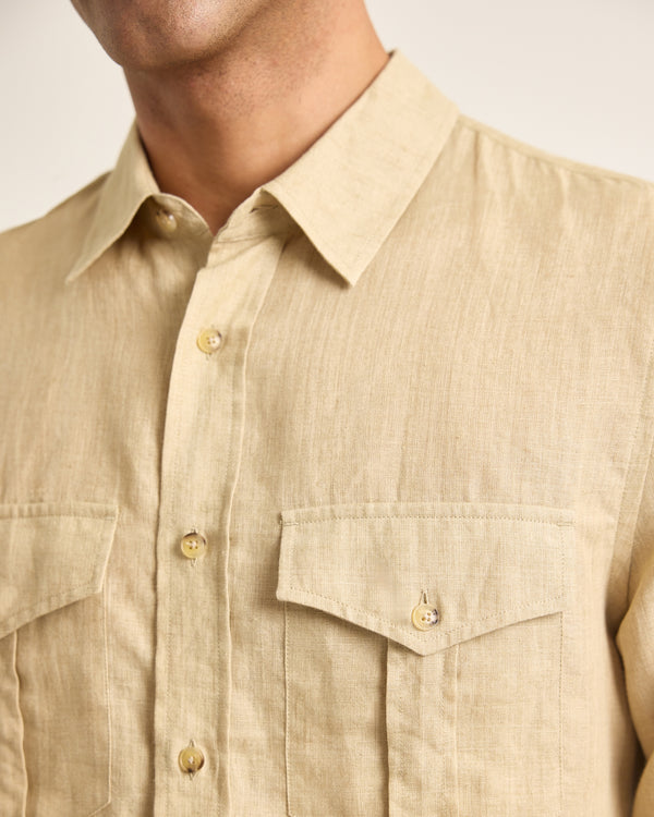 Orlebar Brown Beige Linen Shirt | Refined Everyday Summer Layer – ORLEBAR BROWN