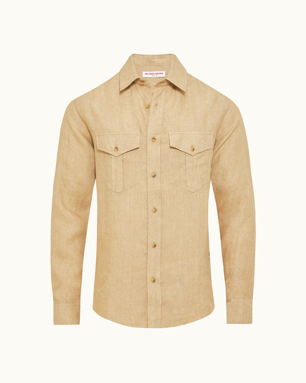 orlebar brown Beige Linen Shirt | Refined Everyday Summer Layer – ORLEBAR BROWN
