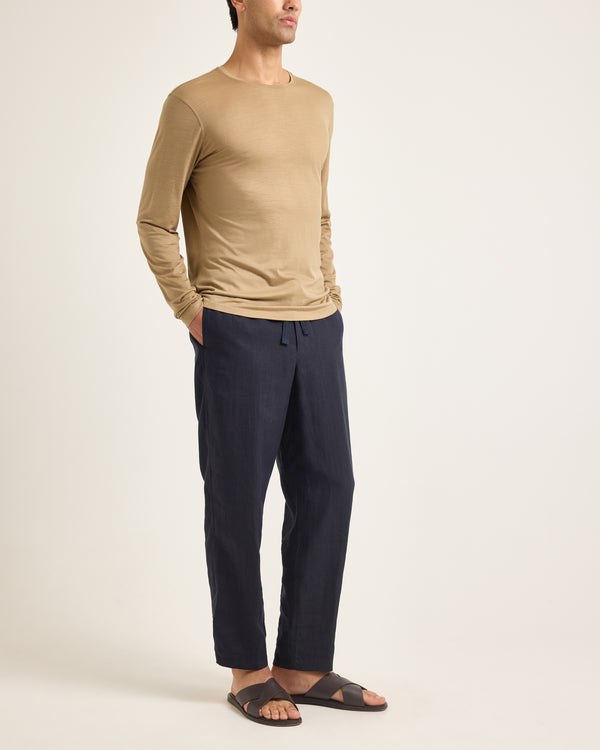 Orlebar Brown Beige Merino Long Sleeve Tee | Soft Touch Finish – ORLEBAR BROWN