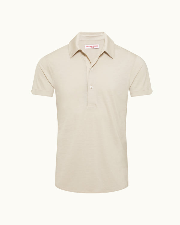 orlebar brown Beige Merino Polo Shirt | Understated Everyday Style – ORLEBAR BROWN