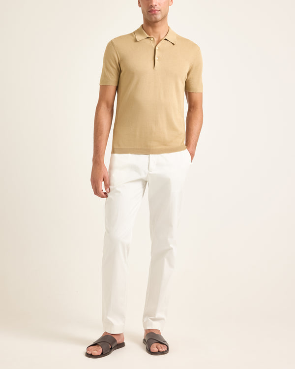 Orlebar Brown Beige Polo Shirt | Luxury Cotton Cashmere Blend – ORLEBAR BROWN