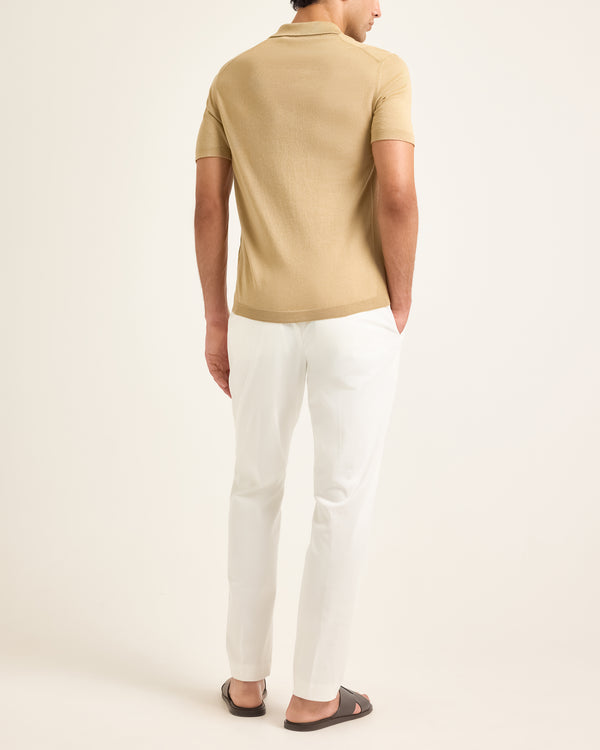 Orlebar Brown Beige Polo Shirt | Luxury Cotton Cashmere Blend – ORLEBAR BROWN