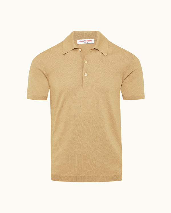 orlebar brown Beige Polo Shirt | Luxury Cotton Cashmere Blend – ORLEBAR BROWN