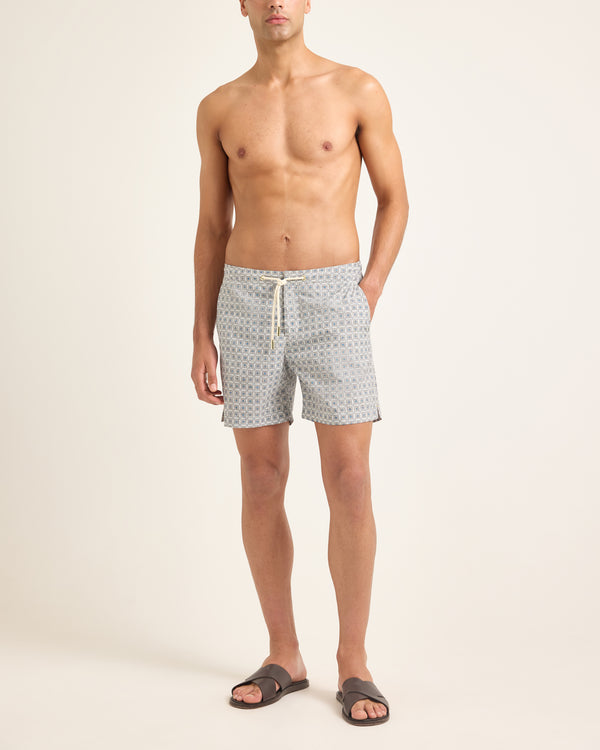 Orlebar Brown Beige Printed Swim Shorts | Relaxed Drawcord Fit – ORLEBAR BROWN