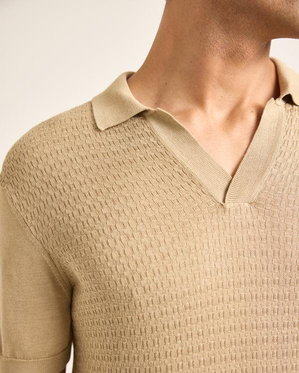 Orlebar Brown Beige Silk-Cotton Polo Shirt | Lightweight Knitted Style – ORLEBAR BROWN