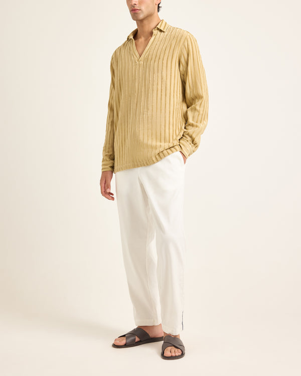 Orlebar Brown Beige Stripe Shirt | Refined Casual Statement – ORLEBAR BROWN