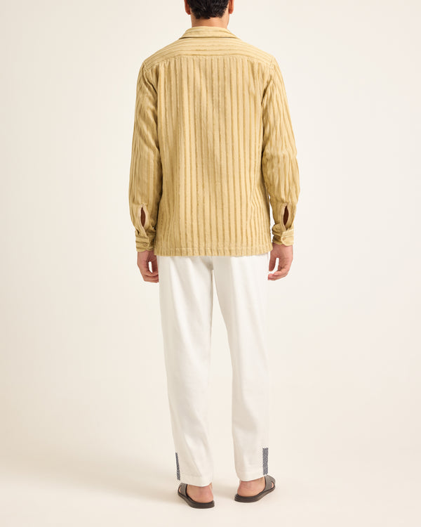 Orlebar Brown Beige Stripe Shirt | Refined Casual Statement – ORLEBAR BROWN