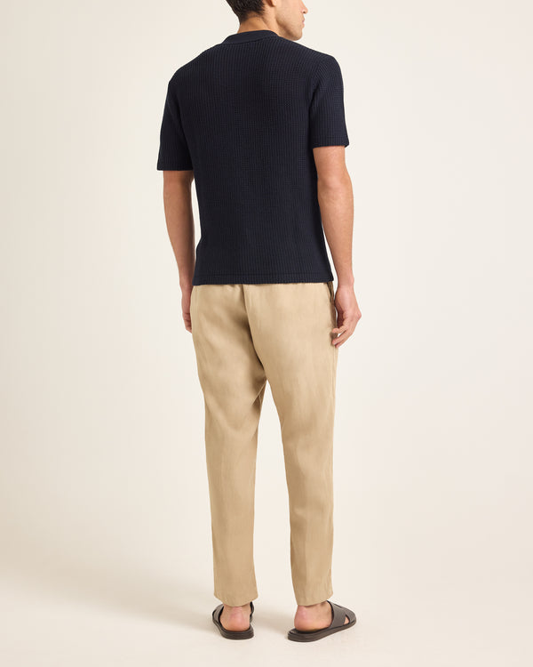 Orlebar Brown Blue Crochet Polo Shirt | Light Tailored Style – ORLEBAR BROWN