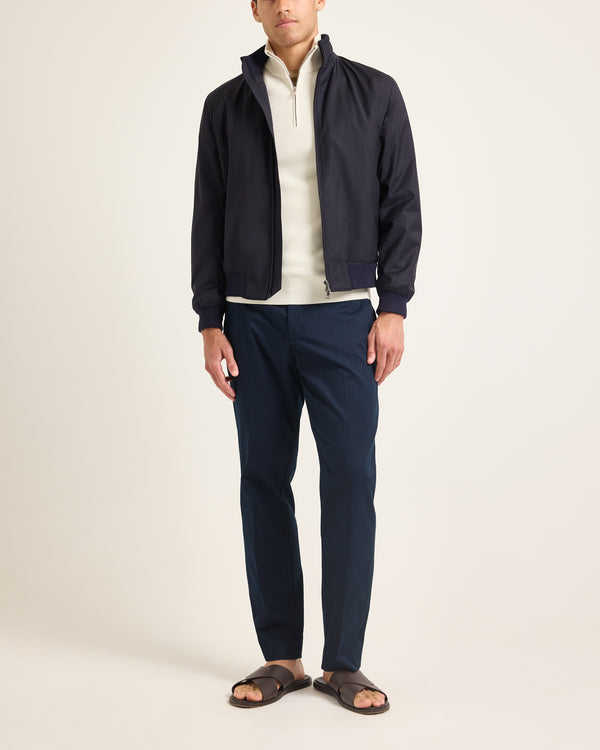 Orlebar Brown Blue Merino Zip Jacket | Designer Casualwear – ORLEBAR BROWN