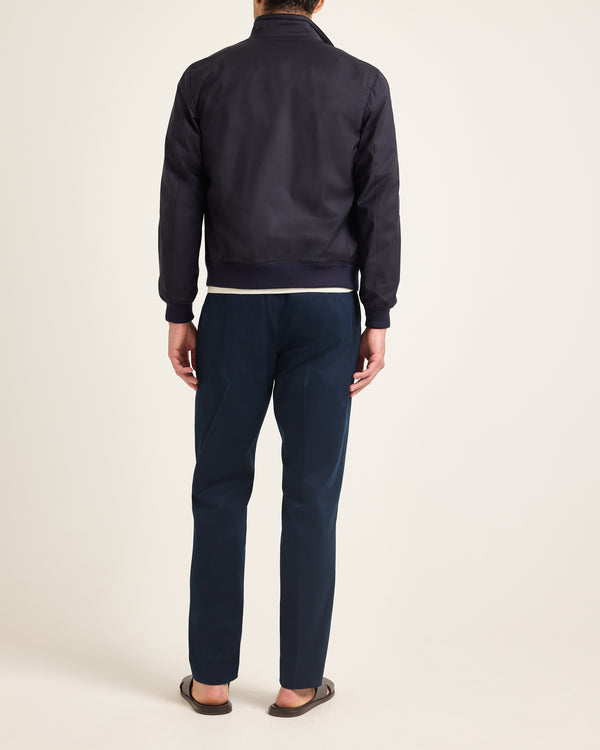 Orlebar Brown Blue Merino Zip Jacket | Designer Casualwear – ORLEBAR BROWN