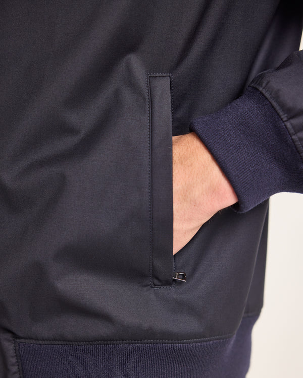 Orlebar Brown Blue Merino Zip Jacket | Designer Casualwear – ORLEBAR BROWN