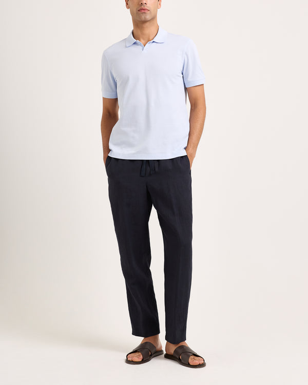 Orlebar Brown Blue Piqué Polo Shirt | Mens Smart Summer Top – ORLEBAR BROWN