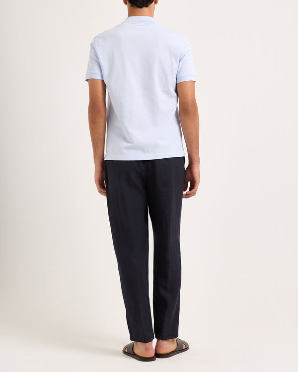 Orlebar Brown Blue Piqué Polo Shirt | Mens Smart Summer Top – ORLEBAR BROWN