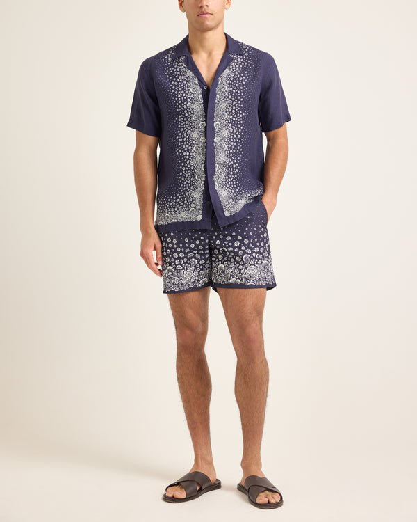 Orlebar Brown Blue Plant Print Shirt | Botanical-Inspired Style – ORLEBAR BROWN