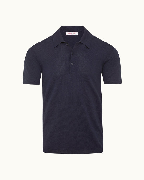 orlebar brown Blue Polo Shirt | Luxurious Everyday Cashmere Polo – ORLEBAR BROWN