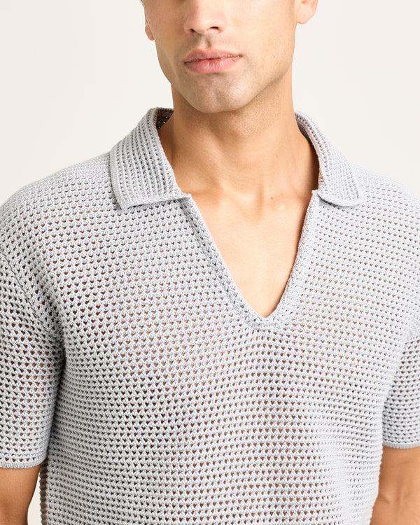 Orlebar Brown Blue & White Polo Shirt | Designer Summer Knit – ORLEBAR BROWN