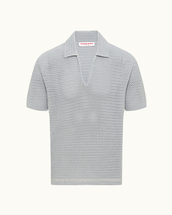 orlebar brown Blue & White Polo Shirt | Designer Summer Knit – ORLEBAR BROWN