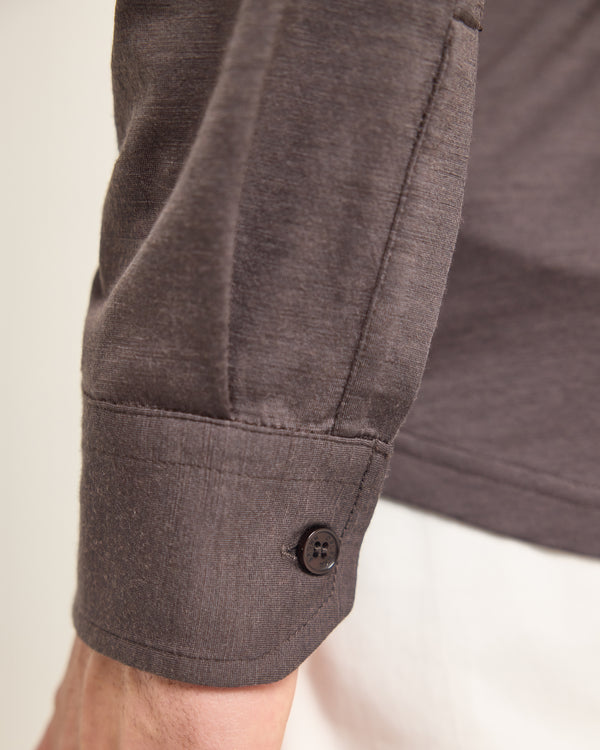 Orlebar Brown Brown Merino Polo Shirt | Long-Sleeve Tailored Knit – ORLEBAR BROWN