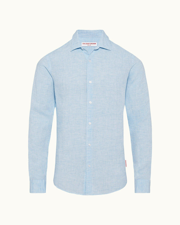orlebar brown Giles Linen - Pale Blue/White Classic Collar Tailored Fit Linen Shirt | Orlebar Brown – ORLEBAR BROWN orlebar brown Giles Linen - Pale Blue/White Classic Collar Tailored Fit Linen Shirt | Orlebar Brown – ORLEBAR BROWN