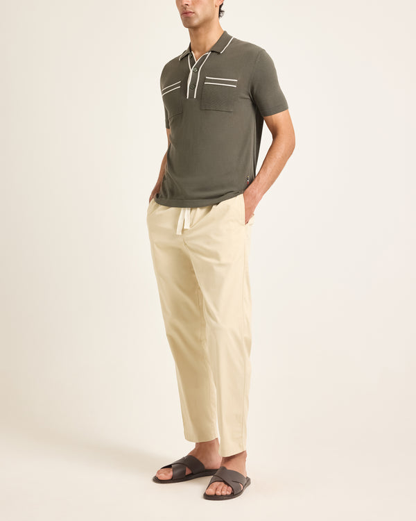 Orlebar Brown Green & Beige Polo Shirt | Smart Knit Summer Polo – ORLEBAR BROWN