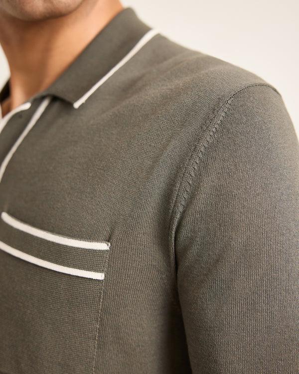Orlebar Brown Green & Beige Polo Shirt | Smart Knit Summer Polo – ORLEBAR BROWN