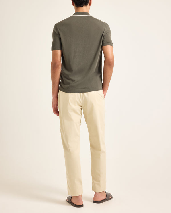 Orlebar Brown Green & Beige Polo Shirt | Smart Knit Summer Polo – ORLEBAR BROWN