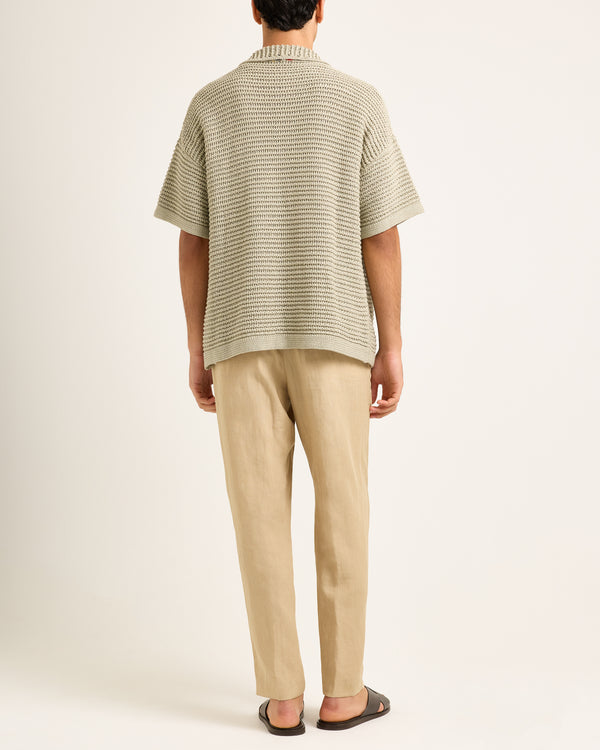 Orlebar Brown Green Crochet Shirt | Relaxed Fit Cotton Shirt – ORLEBAR BROWN