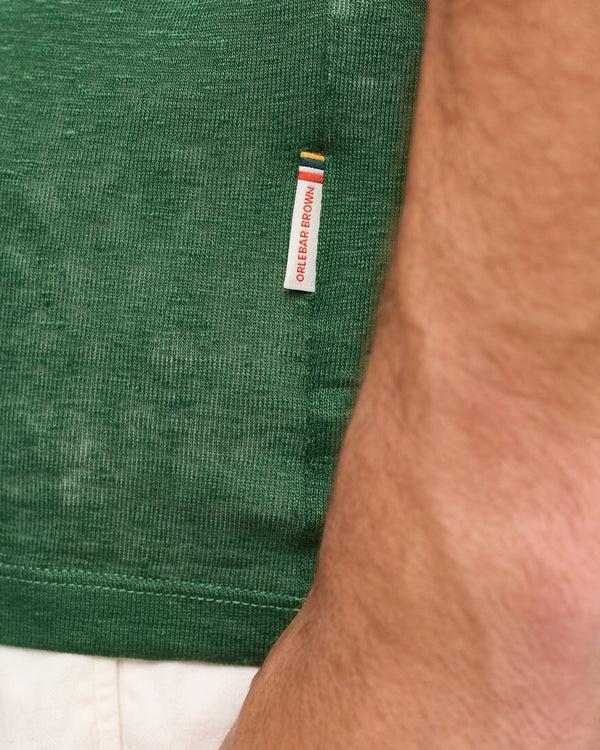Orlebar Brown Green Linen T-Shirt | Everyday Summer Classic – ORLEBAR BROWN