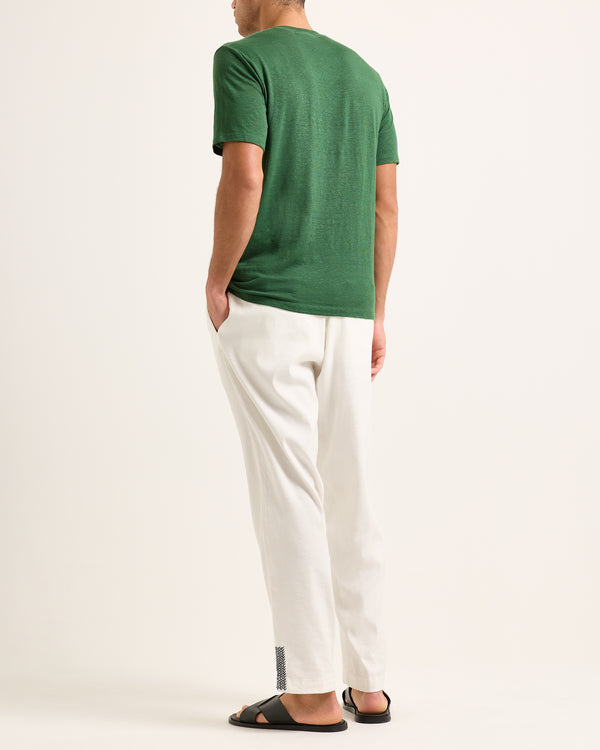 Orlebar Brown Green Linen T-Shirt | Everyday Summer Classic – ORLEBAR BROWN