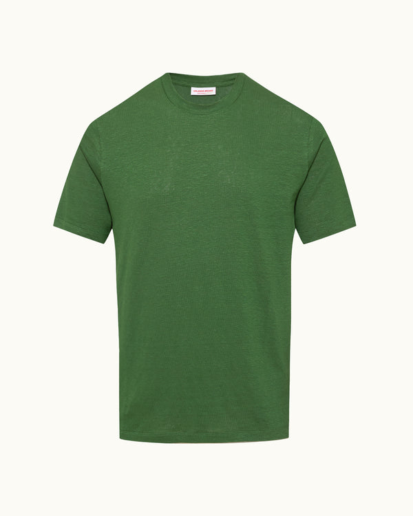 orlebar brown Green Linen T-Shirt | Everyday Summer Classic – ORLEBAR BROWN
