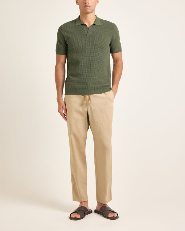 Orlebar Brown Green Mesh Stitch Polo Shirt | Relaxed Resort Polo For Men – ORLEBAR BROWN