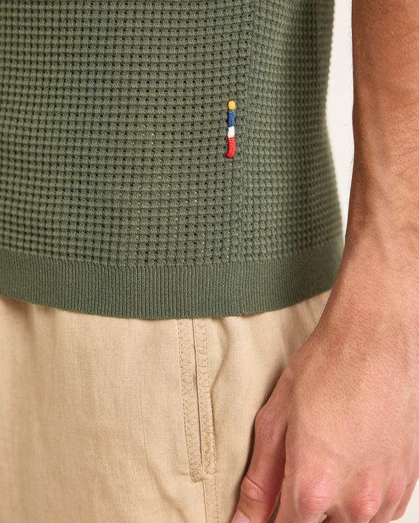 Orlebar Brown Green Mesh Stitch Polo Shirt | Relaxed Resort Polo For Men – ORLEBAR BROWN