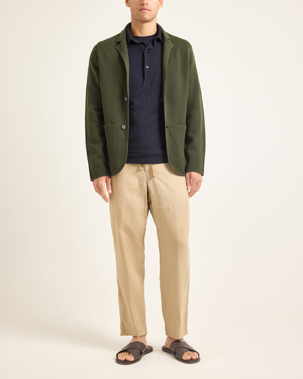 Orlebar Brown Green Piqué Jacket | Tailored Outerwear For Men – ORLEBAR BROWN