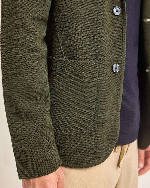 Orlebar Brown Green Piqué Jacket | Tailored Outerwear For Men – ORLEBAR BROWN