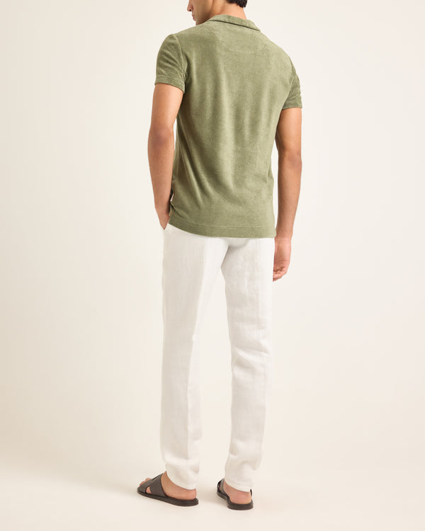 Orlebar Brown Green Terry Polo Shirt | Relaxed Summer Classic – ORLEBAR BROWN