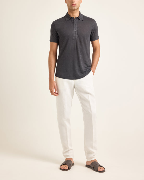 Orlebar Brown Grey Linen Polo Shirt | Soft-Toned Summer Polo – ORLEBAR BROWN