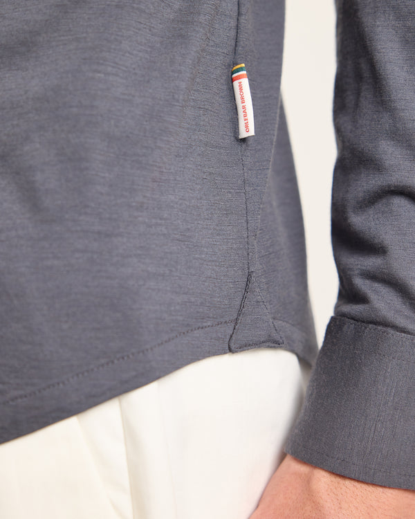 Orlebar Brown Grey Merino Shirt | Luxury Cool-Weather Layer – ORLEBAR BROWN