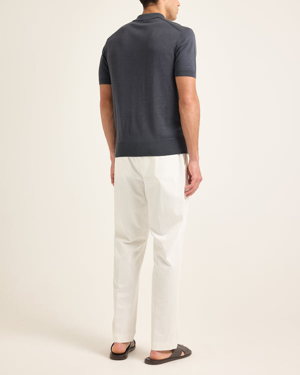 Orlebar Brown Grey Polo Shirt | Elegant Silk-Cotton Blend For Men – ORLEBAR BROWN