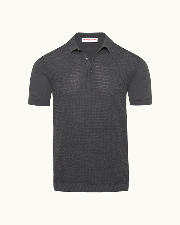 orlebar brown Grey Polo Shirt | Elegant Silk-Cotton Blend for Men – ORLEBAR BROWN