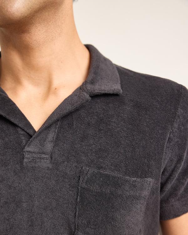 Orlebar Brown Grey Terry Polo Shirt | Retro-Inspired Resort Knit – ORLEBAR BROWN
