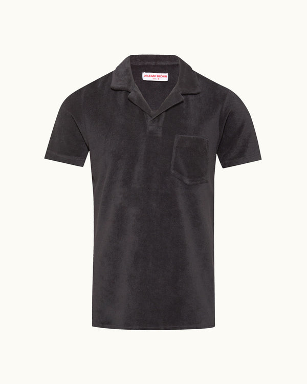 orlebar brown Grey Terry Polo Shirt | Retro-Inspired Resort Knit – ORLEBAR BROWN