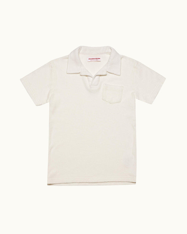 orlebar brown Kids' White Towelling Resort Polo Shirt – ORLEBAR BROWN